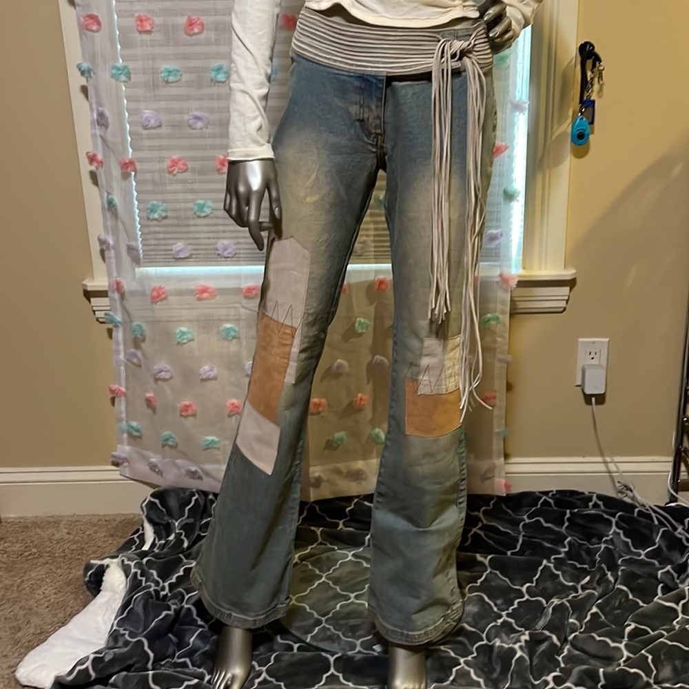 Joe Boxer leather patch jeans